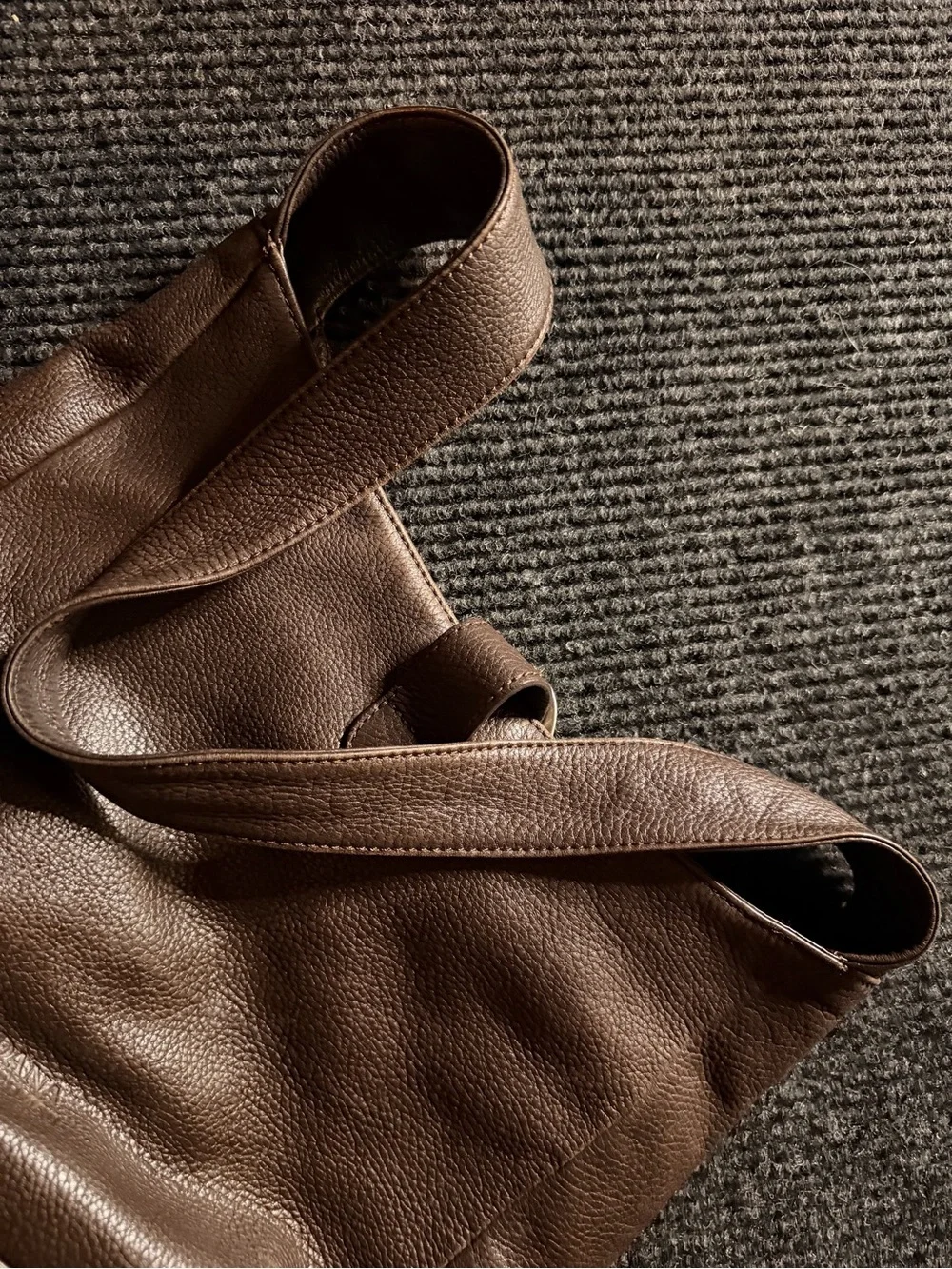 Dana Buchman Brown Pebbled Leather Hobo Shoulder Bag Buckle Purse